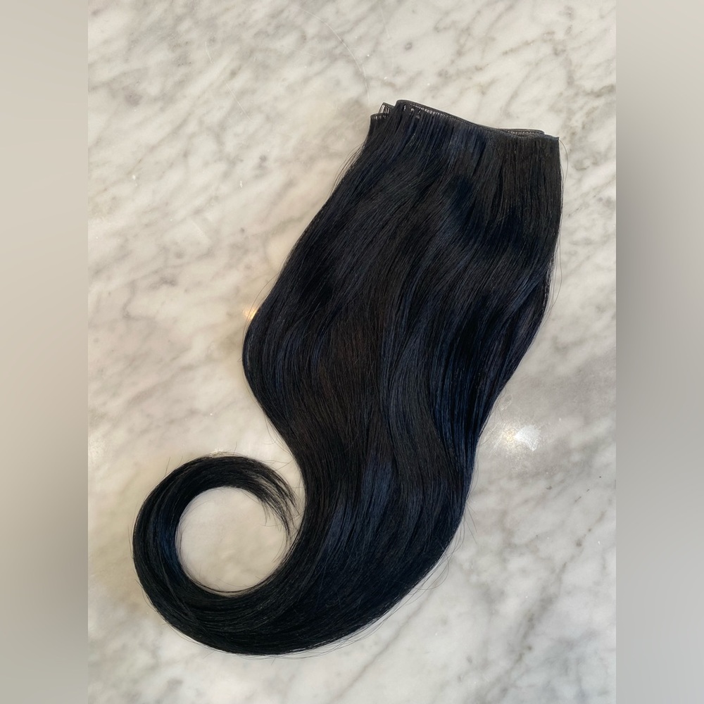 PROFESSIONAL Hand Tied Real Human Hair Weft - 18" Long, 35" Wide - Black Beach.